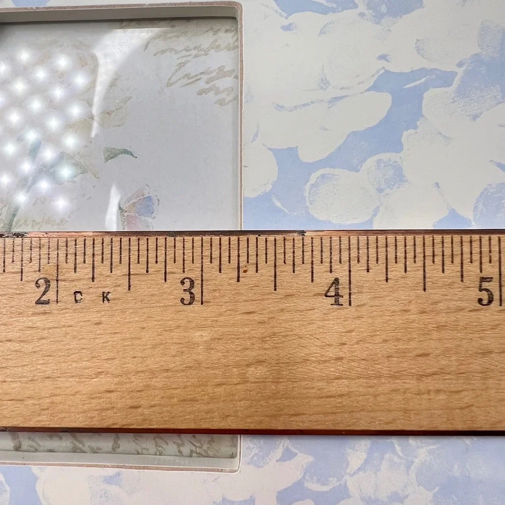 Shabby Chic Blue Hydrangea Wooden Frame 3.5x3.5 Embellished Floral Cottage Y2K